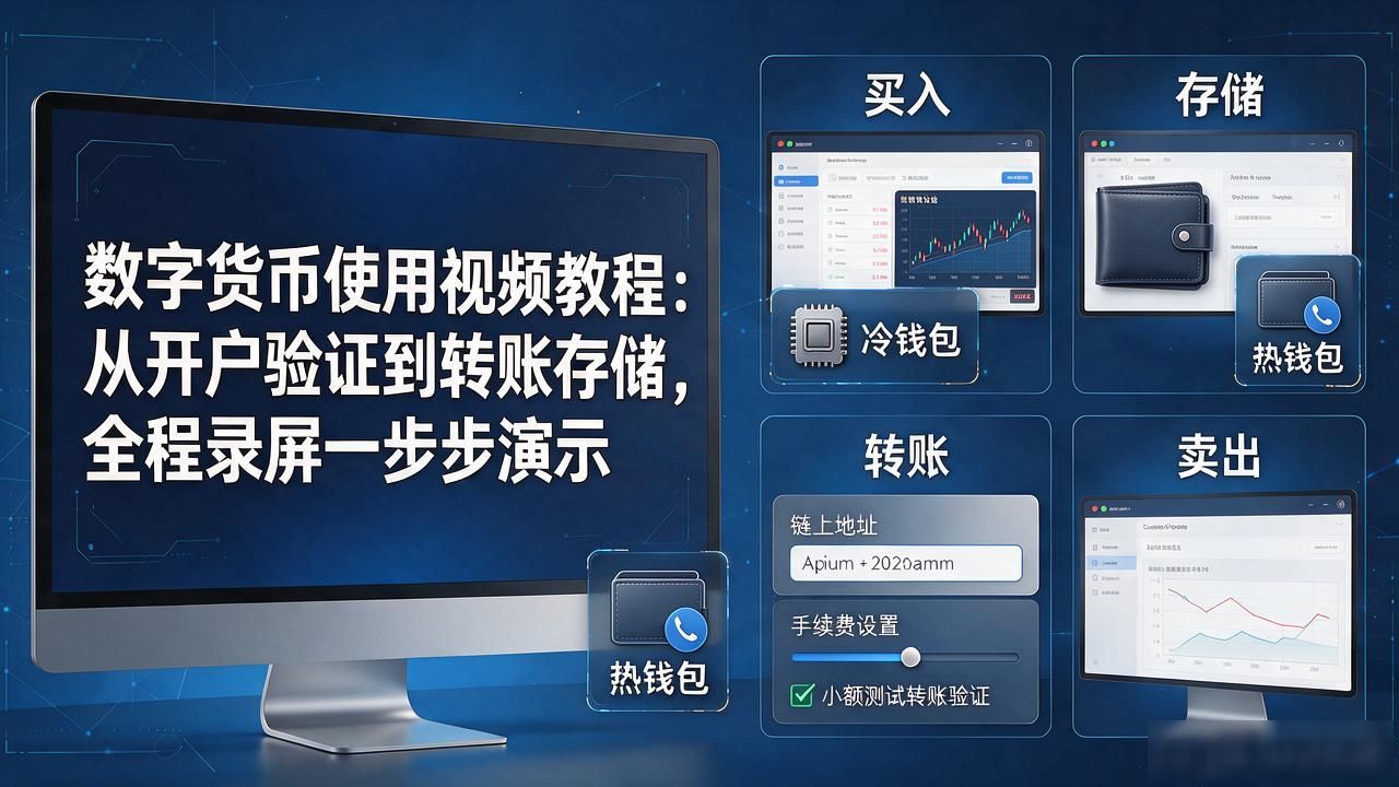 数字货币使用视频教程:从开户验证到转账存储,全程录屏一步步演示