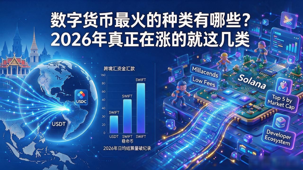 数字货币最火的种类有哪些?2026年真正在涨的就这几类
