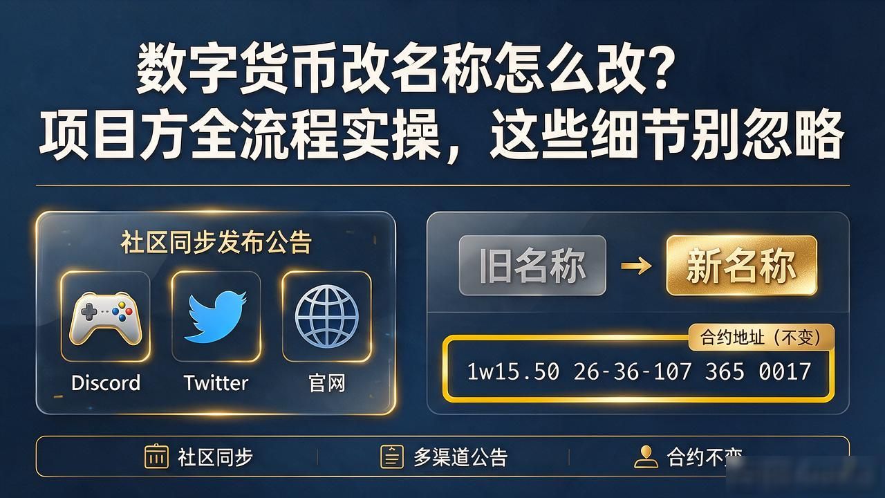 数字货币改名称怎么改?项目方全流程实操,这些细节别忽略
