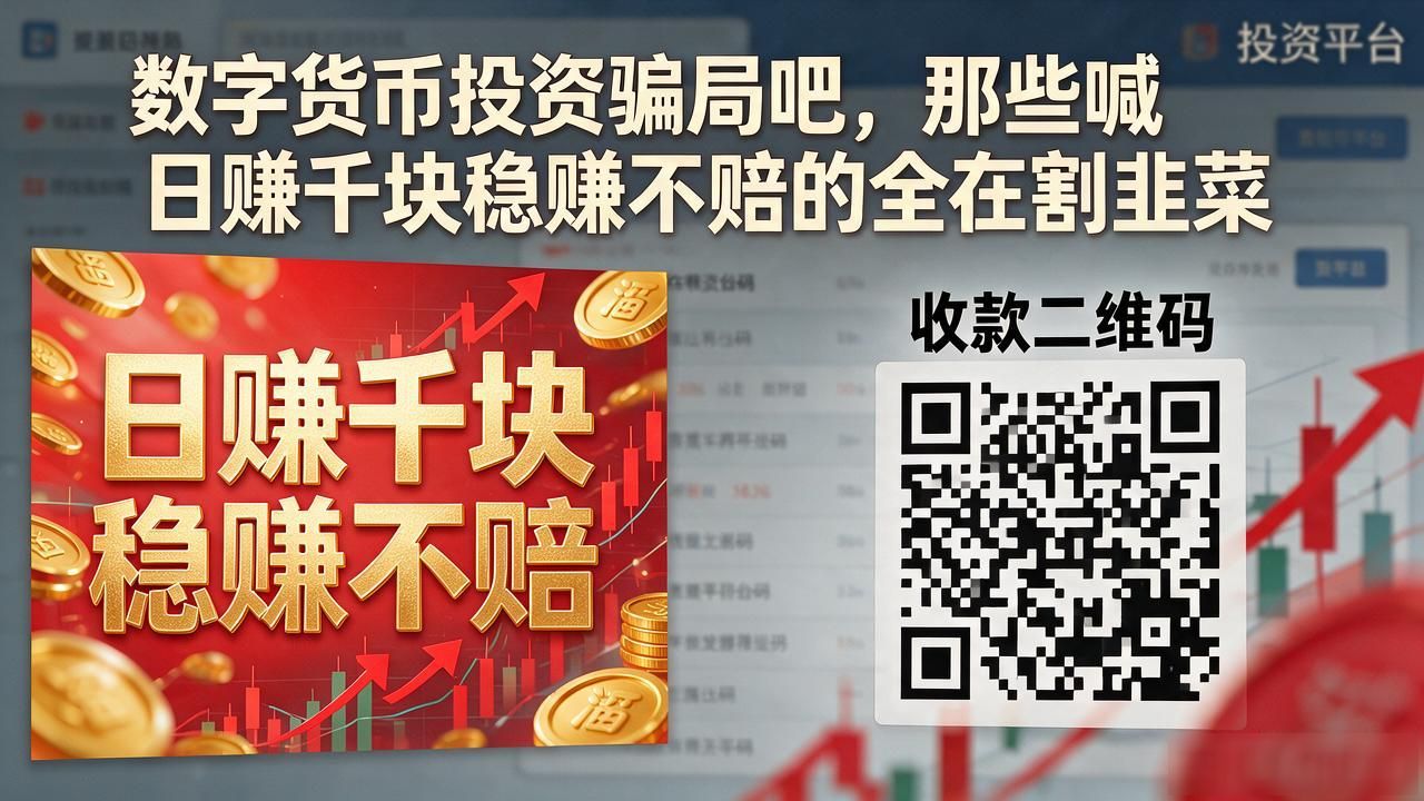 数字货币投资骗局吧,那些喊日赚千块稳赚不赔的全在割韭菜