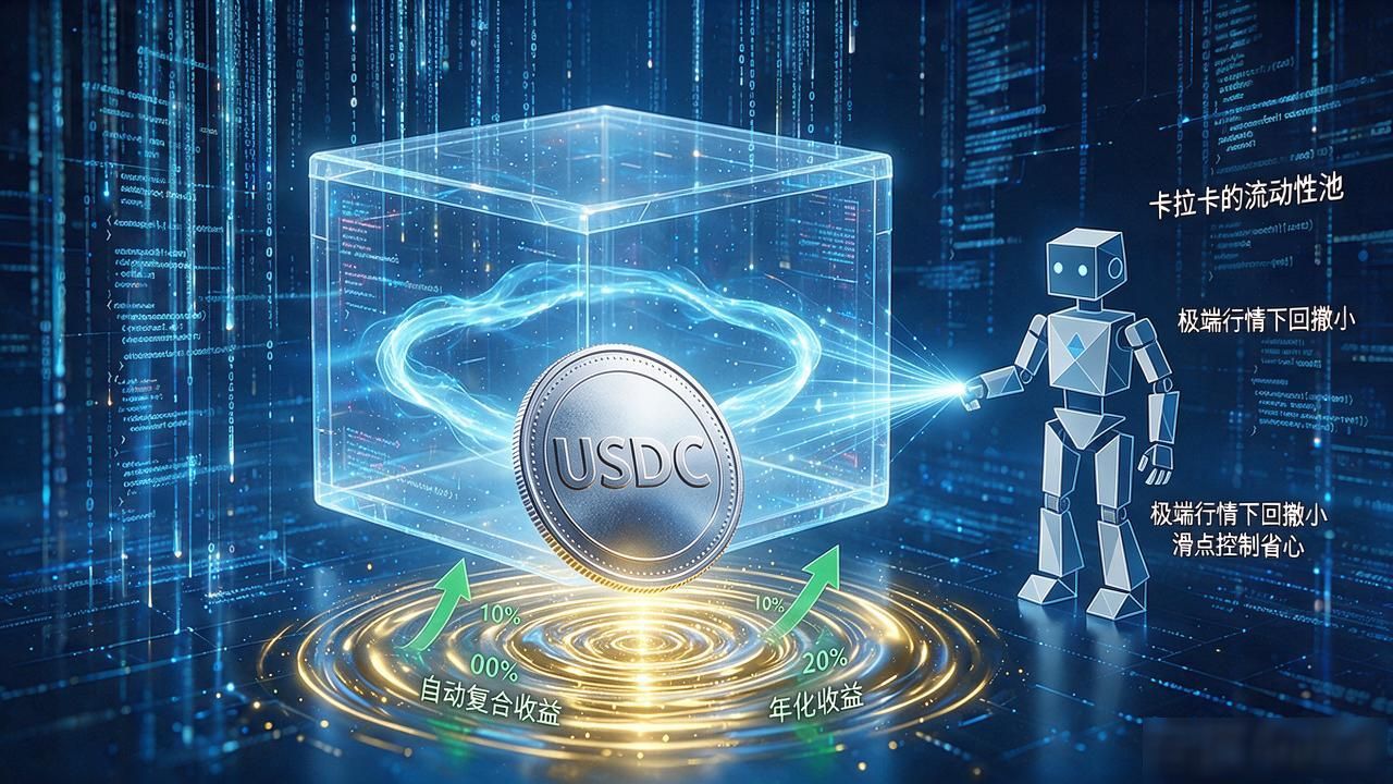 卡拉卡在数字货币里靠AI管流动性,普通人存USDC到底能赚多少