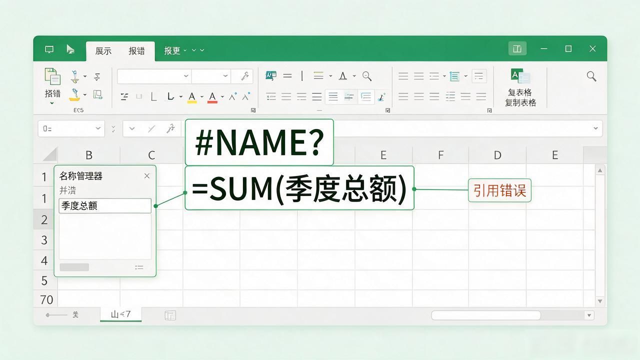 #NAME? Excel公式报#NAME?,十有八九卡在这两个地方
