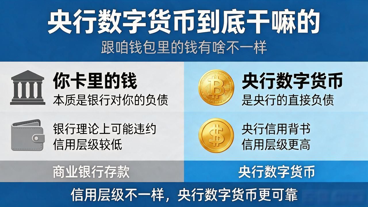 央行持有数字货币到底是干嘛的,跟咱钱包里的钱有啥不一样