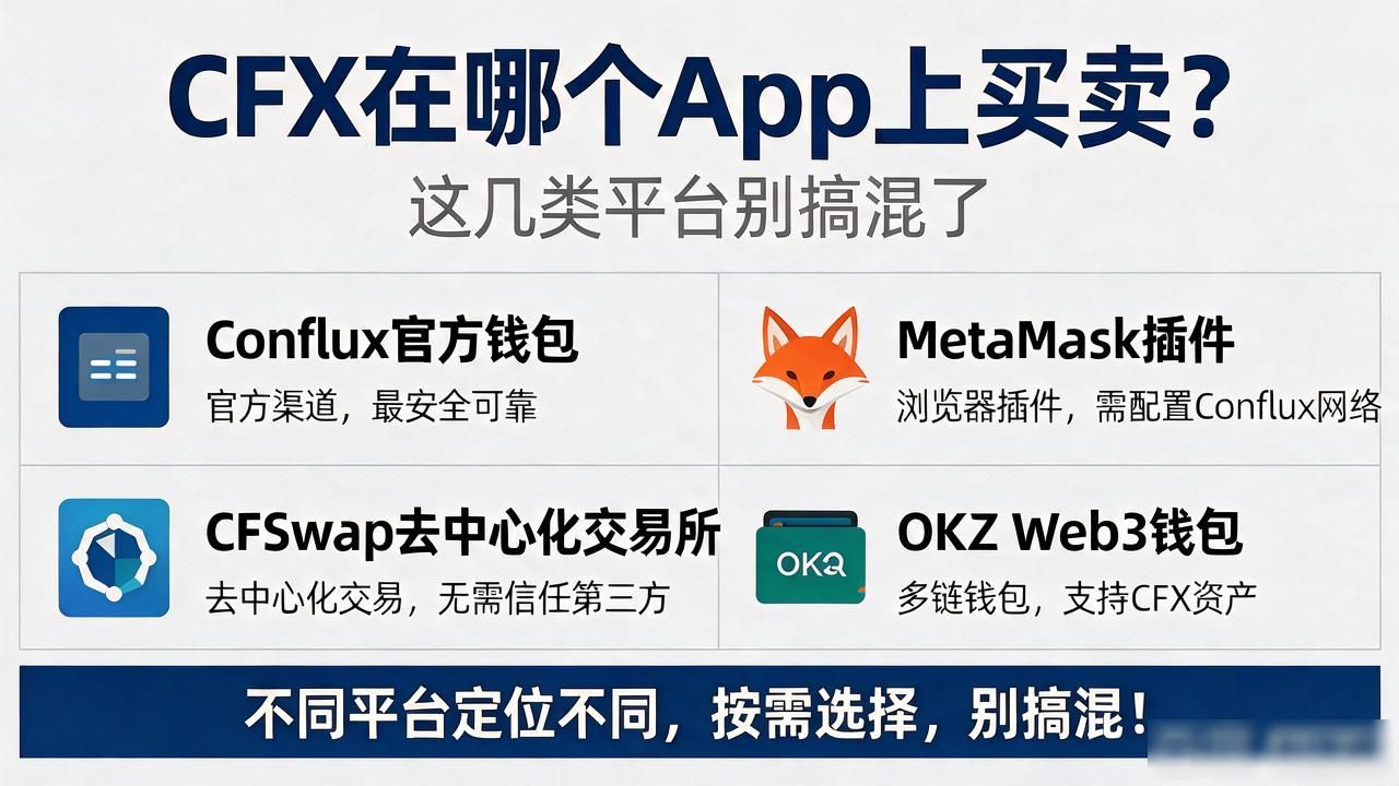 CFX在哪个App上买卖?这几类平台别搞混了